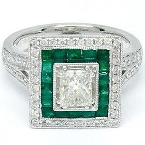 Daniel Waknine 18k Gold Emerald And Diamonds Ring